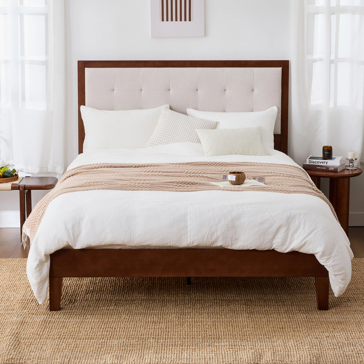 Bamboo Upholstered Bed Frame